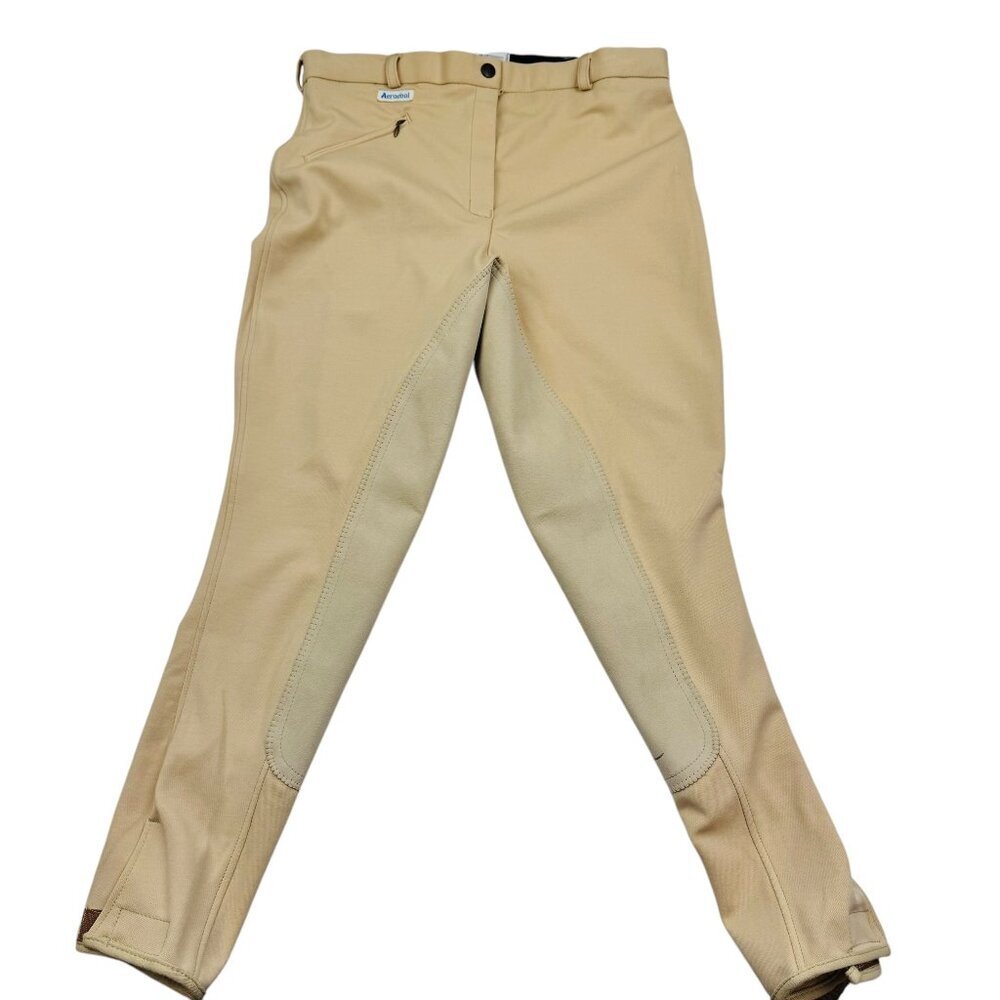 TuffRider Aerocool Full Seat Light Tan Breeches Women's Size 32 Regular